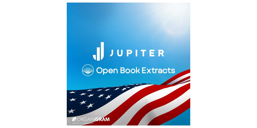 Organigram Invests in U.S. Based Open Book Extracts Representing Inaugural Jupiter Investment