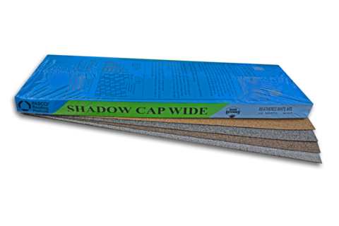 PABCO Roofing Products ships its new Shadow Cap Wide ridge cap providing roofing flexibility and added protection for vented ridges. Available in eight colors, Shadow Cap Wide is the optimal shingle choice for coverage, color matching, and vented ridge applications. (Graphic: Business Wire)