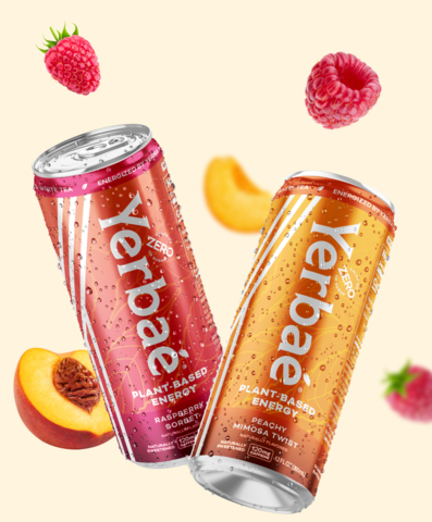 Yerbaé Introduces Two New On Trend Flavors: Peachy Mimosa Twist & Raspberry Sorbet (Photo: Business Wire)