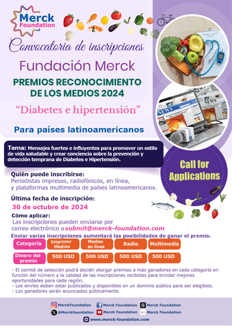 La Fundación Merck anunció los Premios 2024 al reconocimiento de los medios de comunicación "Diabetes e Hipertensión" para los países de América Latina (Graphic: Business Wire)