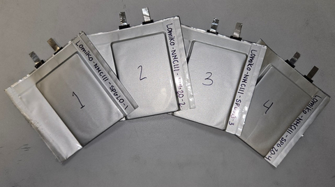 Figure 1. Lomiko graphite single layer pouch cell batteries produced and tested by Polaris (Photo: Business Wire)