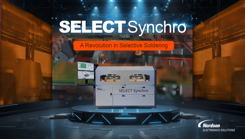 The Nordson SELECT® Synchro™ selective soldering equipment family expands with the new SELECT Synchro™ 3 model for high-volume printed circuit board assembly applications. All Synchro systems use a revolutionary, patent-pending synchronous motion technology to reduce conveyance time dramatically and boost throughput by 20-40% for most applications while reducing footprint up to 60%. Non-stop selective soldering delivers results during electronics manufacturing to increase yields and flexibility while reducing cost-of-ownership. Selective soldering helps to safeguard solder joint quality during electronics manufacturing to help protect product reliability. (Photo: Business Wire)