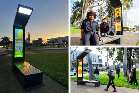 Bluebolt's Solar-Powered Benches recently installed at California State University Dominguez Hills. (Photo: Business Wire)