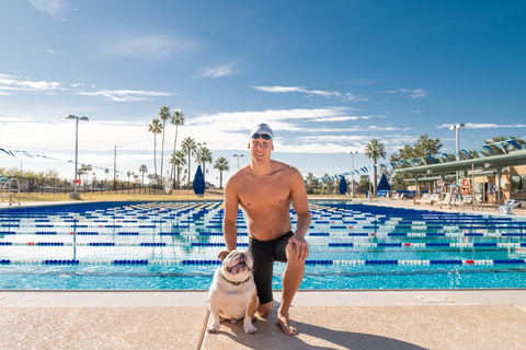 Gold Medalist swimmer Chase Kalisz knows the importance of optimal nutrition to fuel his winning performances. He depends on Nulo for the same high-performance nutrition for his beloved bulldog Floyd. Read his story: https://bit.ly/NuloChaseKaliszStory (Photo: Business Wire)