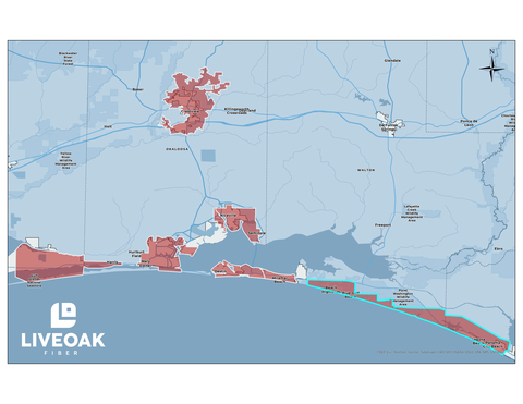 original LiveOak Fiber Coverage Map (Graphic: Business Wire)
