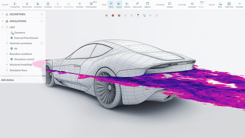 Automotive design simulation of aerodynamics in the SimScale cloud-native simulation platform. (Photo: Business Wire)