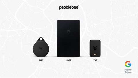 Pebblebee Made for Google certified Card, Clip, and Tag devices for Android are available for pre-order now on pebblebee.com with shipping expected to begin in late May. (Photo: Pebblebee)