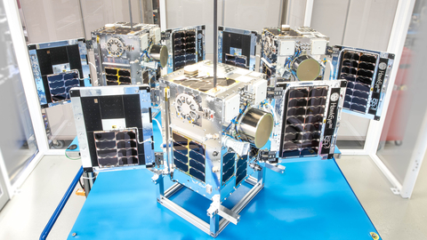 HawkEye 360 Cluster 9 in the Space Flight Laboratory (SFL) cleanroom being readied for launch, March 2024. (Photo: Business Wire)