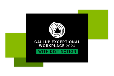 Regions Bank is one of a small number of organizations to earn the 2024 Gallup Exceptional Workplace Winner With Distinction recognition. (Graphic: Business Wire)