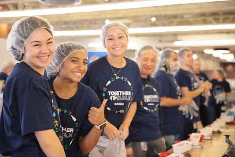 Kraft Heinz employees pack meals during the annual Packathon (Photo: Business Wire)