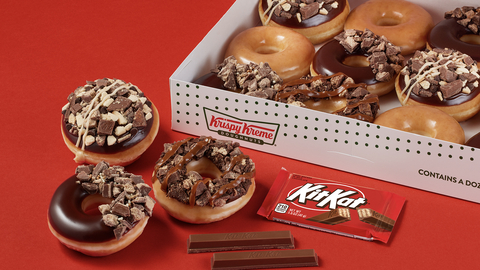 Krispy Kreme and KIT KAT partner for all-new doughnut collection packed with creamy chocolate and classic crunch. (Photo: Business Wire)