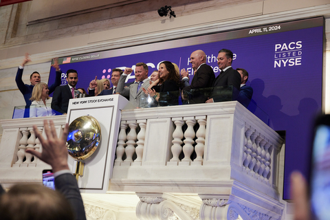 PACS Group, Inc.’s Jason Murray, Co-Founder, CEO and Chairman; and Mark Hancock, Co-Founder and Executive Vice Chairman, are surrounded by PACS executives, board members and family as they ring the closing bell at the New York Stock Exchange on Thursday, April 11, 2024. Images of NYSE Group, Inc., including the images of the New York Stock Exchange Trading Floor and the Façade of the New York Stock Exchange, the design of each of which is a federally registered service mark of NYSE Group, Inc., are used with permission of NYSE Group, Inc. and its affiliated companies. Neither NYSE Group, Inc. nor its affiliated companies sponsor, approve of or endorse the contents of this website. Neither NYSE Group, Inc. nor its affiliated companies recommend or make any representation as to possible benefits from any securities or investments. Investors should undertake their own due diligence regarding their securities and investment practices. (Photo: NYSE Group, Inc.)
