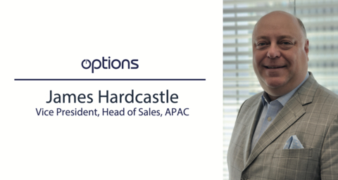 Options today announced the appointment of James Hardcastle as Vice President, Head of Sales, Asia Pacific (APAC). （写真：ビジネスワイヤ）