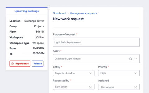 Employees can easily submit a service request directly via web or mobile applications, connecting them to the work orders used by technicians for faster resolution. (Photo: Business Wire)