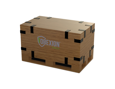 Obexion MAX wooden crates provide collapsible, clippable packaging solutions for safely transporting large lithium batteries. (Photo: Business Wire)