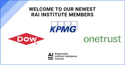 RAI Institute welcomes new members Dow, KPMG and OneTrust. (Graphic: RAI Institute)