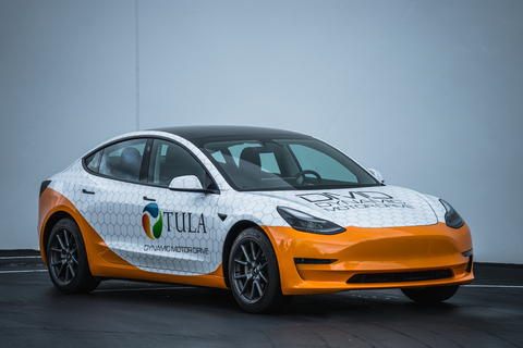 Tula has retrofitted a Tesla Model 3 with an externally excited synchronous motor (EESM) running Dynamic Motor Drive® software. This innovative technology will be demonstrated at the 45th International Vienna Motor Symposium on April 24-26 in Vienna, Austria.(Photo: Business Wire)