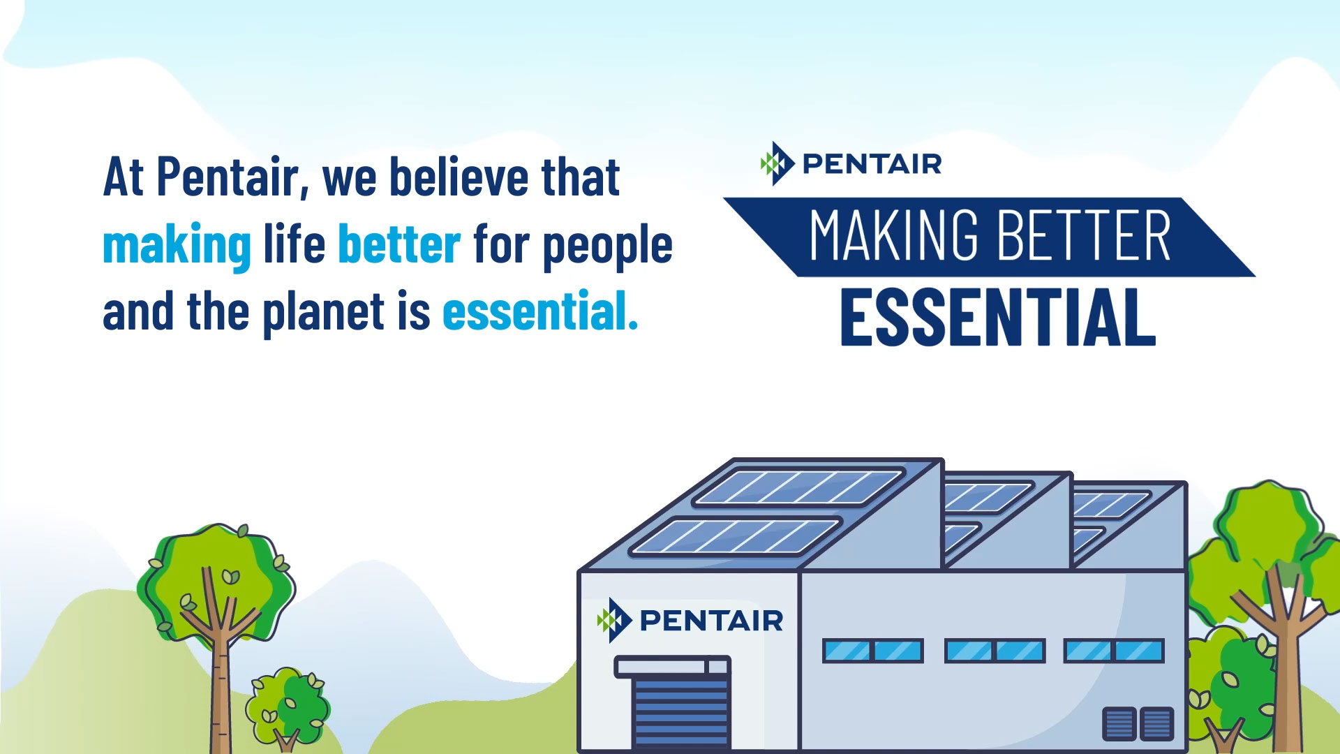 Pentair's social responsibility efforts and corporate responsibility program are guided by Making Better Essential.