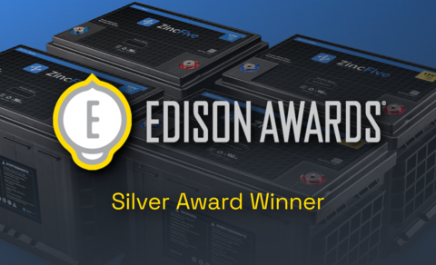 ZincFive has been named a Silver Winner by the 2024 Edison Awards in the Resilient & Sustainable Solutions category for its safe, reliable, powerful and sustainable nickel-zinc battery technology. (Graphic: Business Wire)