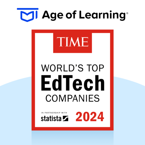 Age of Learning Named One of TIME's Top EdTech Companies of 2024, recognized for its engaging and effective learning programs which include ABCmouse Early Learning Academy, My Math Academy, and My Reading Academy. (Graphic: Business Wire)