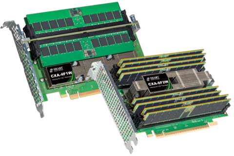 SMARTの新しい高密度DIMMアドインカード（AIC）は、クラスで初めてCompute Express Link/CXLプロトコルを採用しています。これにより、サーバーおよびデータセンターの設計者は、8枚のDIMM構成と4枚のDIMM構成で利用可能な、展開しやすいフォームファクターで最大4 TBのメモリを追加できます。(Photo: Business Wire)