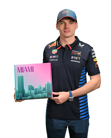 Max Verstappen of Oracle Red Bull Racing with an ultra-limited Fandom Fuel Kit - Miami Edition. (Photo: Business Wire)