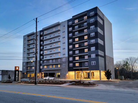 Residents, Community Officials Celebrate Aya Tower in East Point following <money>$24 Million</money> Redevelopment photo credit: Melissa East / Courtesy of Vecino Group