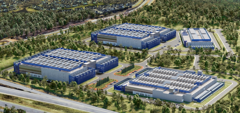 A rendering of Vantage Data Centers' third campus in Northern Virginia, VA3 will include 288MW of capacity across 2.3 million square feet once fully developed. (Graphic: Business Wire)