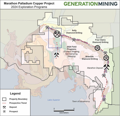 Figure 3: Map of Marathon Palladium project showing locations of 2024 exploration programs. (Graphic: Business Wire)