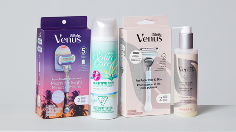 Peu importe où et quand vous choisissez de vous raser, de couper ou de tailler les poils de votre corps, les produits Gillette Venus sont conçus en les gardant à l’esprit. (Photo: Business Wire)