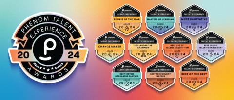 original 2024 Talent Experience Award Winners celebrated at IAMPHENOM (April 23-25 in Philadelphia) recognizing organizations’ remarkable achievements using intelligence, automation and experience to hire, develop and retain employees. (Photo: Business Wire)