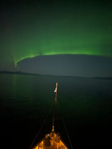 original Passengers aboard the Wilderness Legacy were treated to a beautiful display of the northern lights during the first cruise of the Alaska season. (Photo: Business Wire)