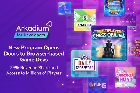 original Arkadium for Developers opens its doors to third party browser-based game developers. (Graphic: Business Wire)