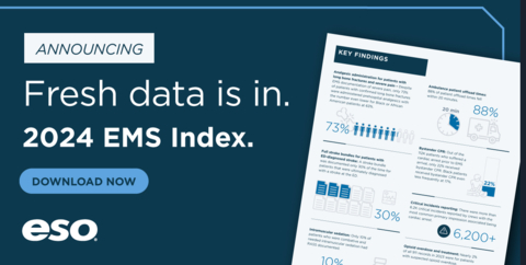 The EMS Index tracks data for more than 3,000 EMS agencies nationwide across clinical performance and public health surveillance measures: pain management for long bone fractures, patient offload time, bystander CPR, critical incident reporting, and patients with suspected opioid overdose who were treated in place by EMS. (Photo: Business Wire)