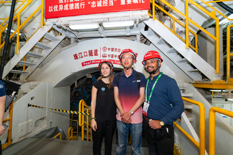 Experts Posing at the Pearl River Estuary Tunnel (Photo: Business Wire)