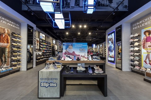 thumbnail Illuminated by a vaulted entry, the new Skechers Brussels retail store showcases Skechers’ expansive lifestyle comfort range, and features dedicated Skechers Performance and Skechers Apparel areas. (Photo: Business Wire)