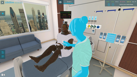 New UbiSim training scenario: Patient Morgan Therin, an older Black man, is experiencing agitation and refusing care due to Alzheimer's disease. Learners practice administering medications and providing therapeutic communication to assist Morgan in this scenario that aligns with Nursing Fundamentals. (Graphic: Business Wire)