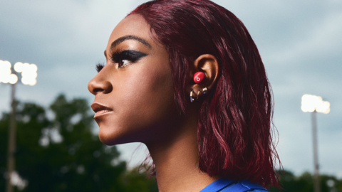 Sha’Carri Richardson wears Beats Solo Buds in Transparent Red. (Photo: Business Wire)