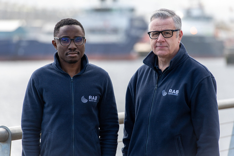Dr Rotimi Alabi (CEO and Founder) and Michael O'Sullivan (CTO) of RAB Microfluidics (Photo: Business Wire)