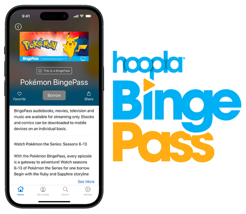 Through the partnership, eight seasons of the previous mainline Pokémon animated series, featuring Ash Ketchum and his Pikachu, are now accessible for just one borrow with hoopla BingePass. This specially curated collection encompasses seasons 6-13 of the globally popular Pokémon animated series. (Graphic: Business Wire)