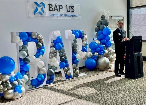 Tom Skiendzielewski, General Manager of BAP Pharma US making a commemorative speech at the Grand Opening Ceremony of the company's new US headquarters in Somerset, NJ. (Photo: Business Wire)