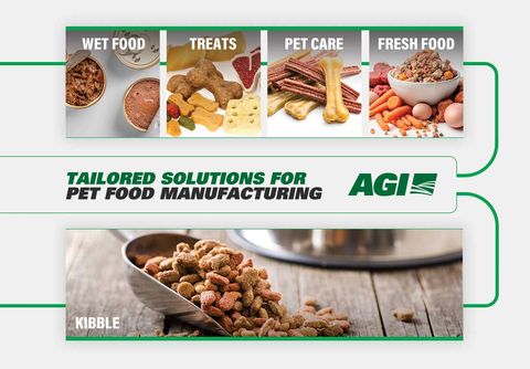 AGI's integrated solutions -- from design and process engineering to equipment and installation -- serves a diverse group of customers to support and manufacture a wide range of pet food end-products from kibbles to fresh products. (Photo: Business Wire)