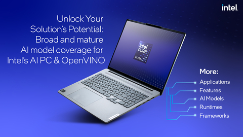 Intel announced on May 1, 2024, that it had surpassed 500 artificial intelligence models running optimized on new Intel Core Ultra processors – the industry's premier AI PC processor available in the market. (Credit: Intel Corporation)