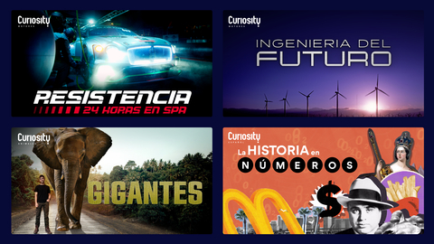 original Curiosity Español, Curiosity Animales, and Curiosity Motores: Coming to Samsung TV Plus. (Graphic: Business Wire)