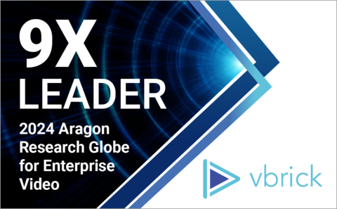 Vbrick named nine-time Leader in the 2024 Aragon Research Globe for Enterprise Video (Graphic: Business Wire)