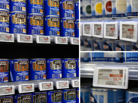 original Hanshow ESLs at Intergamma. (Photo: Business Wire)