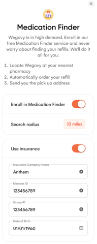 If a patient’s GLP-1 is not available at the patient’s selected pharmacy, the Find My Meds feature automatically calls and transfers prescriptions to nearby pharmacies where the drug is available for refills. (Graphic: Business Wire)