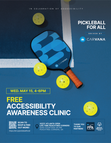 Carvana and the Professional Pickleball Association (PPA Tour) to Host Free Pickleball Clinic on May 15, 2024 (Graphic: Business Wire)