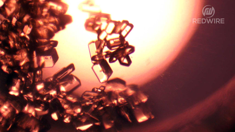 Glycine crystals grown with Redwire's PIL-BOX on the ISS. Glycine is an amino acid which serves functions in many areas of the human body such as a neurotransmitter, a component in collagen, and a building block for other important molecules in the body. The crystals returned to Earth in April 2024. Image: Redwire