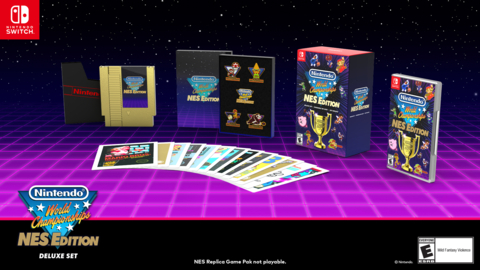 Nintendo World Championships: NES Edition - Deluxe Set ($59.99 MSRP) and the digital version of the game ($29.99 MSRP) are available for pre-order at Best Buy, GameStop, Target and other select retailers. (Graphic: Business Wire)